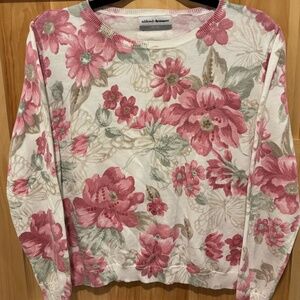 Alfred Dunner Beaded Floral Sweater Size Small Petite